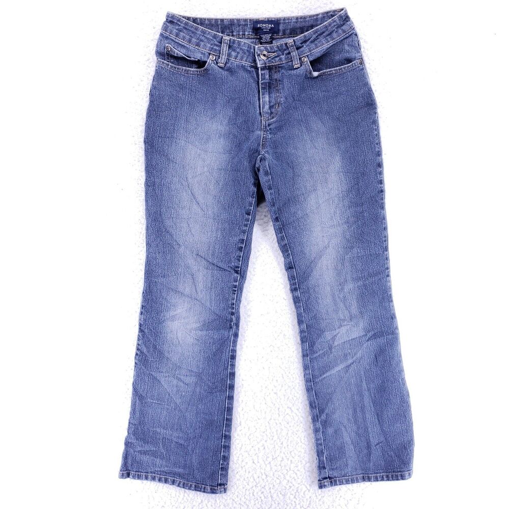 Sonoma Jeans Denim Cotton Womens SZ 6 Blue Straight Stretch VTG Mid Rise Skinny